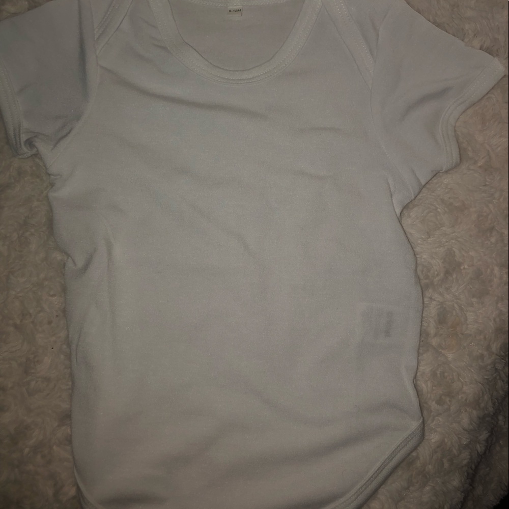 9-12 Month White Cricut Infusible Ink Onesie